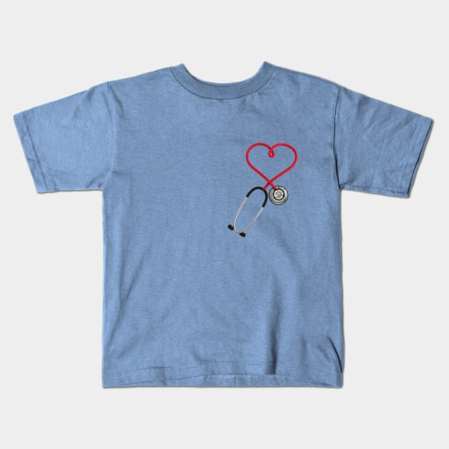I Heart Stethoscope Kids T-Shirt by Aine Creative Designs